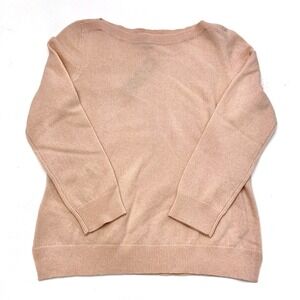 NWT Ann Taylor Wool Cashmere Light Pink Sweater Womens Medium Petite Boat Neck